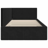 Hoekbedframe Zwart Fluweel 90x200cm - 35% Korting