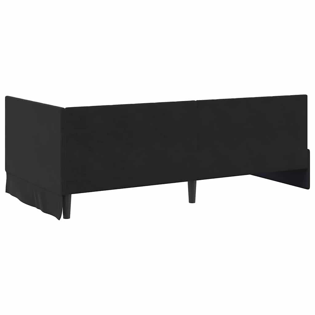 Hoekbedframe Zwart Fluweel 90x200cm - 35% Korting