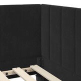 Hoekbedframe Zwart Fluweel 90x200cm - 35% Korting