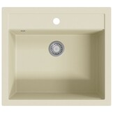 Granieten Keukengootsteen Enkele Bak Beige - 30% Korting