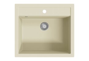 Granieten Keukengootsteen Enkele Bak Beige - 37% Korting