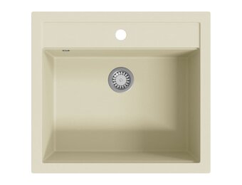 Granieten Keukengootsteen Enkele Bak Beige - 30% Korting