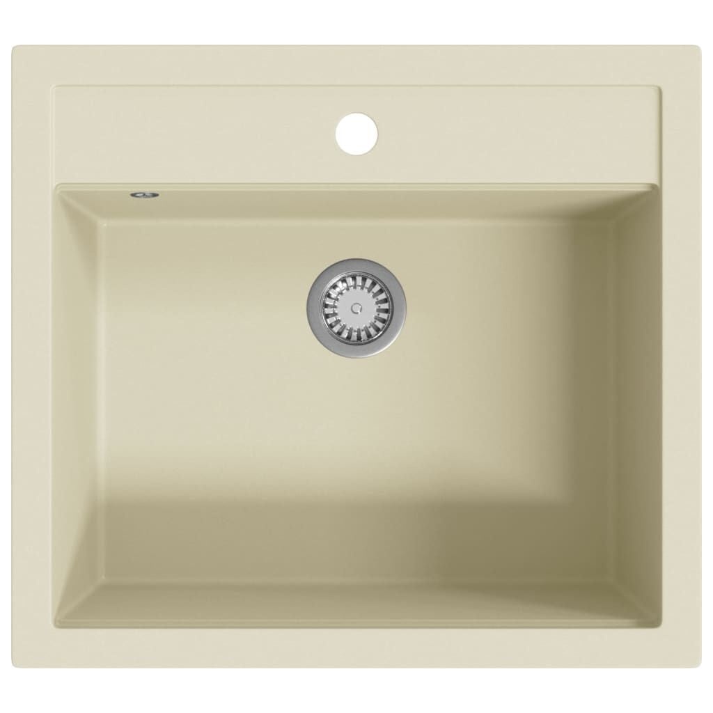 Granieten Keukengootsteen Enkele Bak Beige - 30% Korting