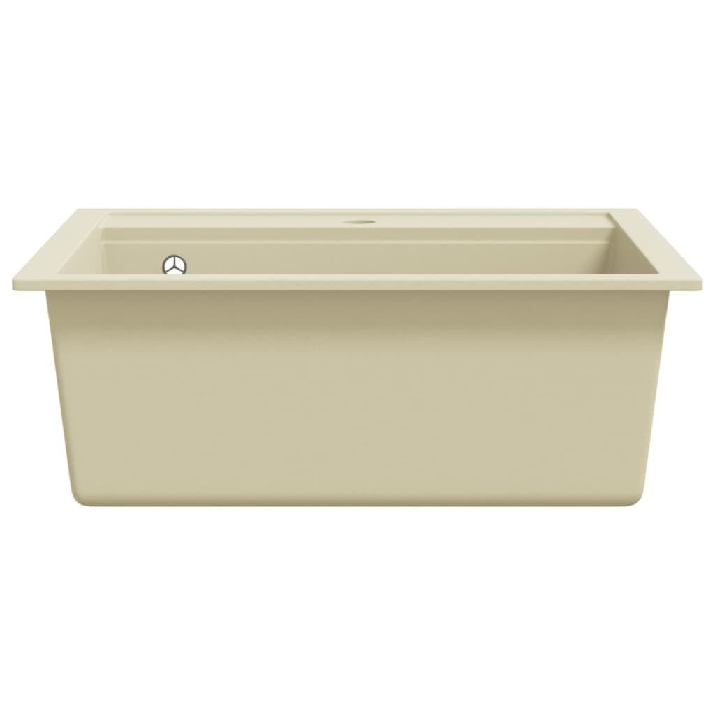 Granieten Keukengootsteen Enkele Bak Beige - 30% Korting