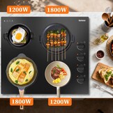 Karinear Keramische Kookplaat 60cm, 6000W, Timer, Kinderbeveiliging - Zwart (30% Korting!)