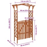 Massieve Houten Pergola met Poort 116x40x204 cm - 54% Korting