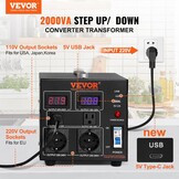 2000W Spanningsomvormer 110V/220V Bidirectioneel | 71% Korting