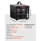 2000W Spanningsomvormer 110V/220V Bidirectioneel | 71% Korting