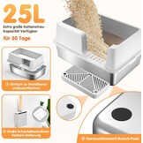 XXL RVS Kattenbak 60x40cm - Gesloten met Hoge Rand - 29% Korting!