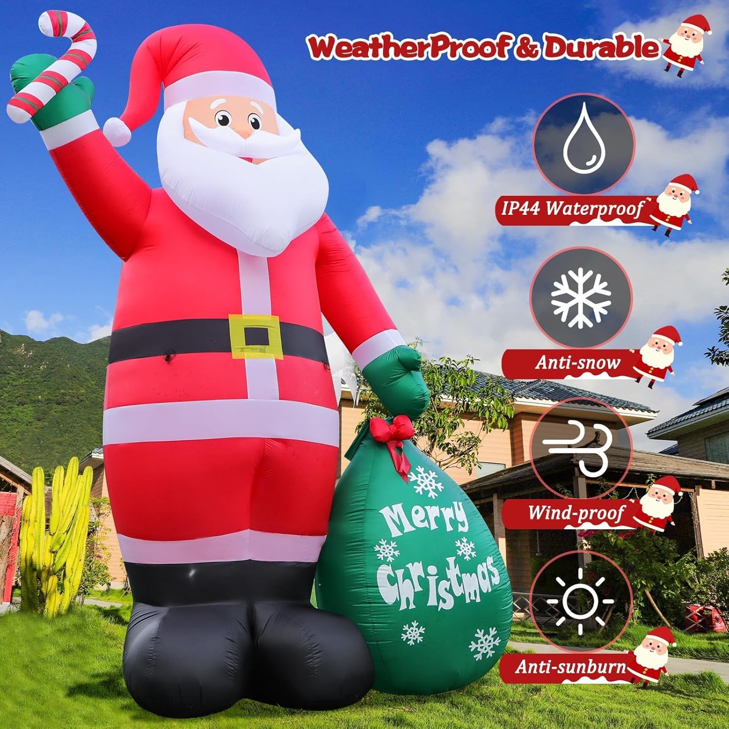 Opblaasbare Kerstman 3.6m met LED-verlichting - 34% Korting