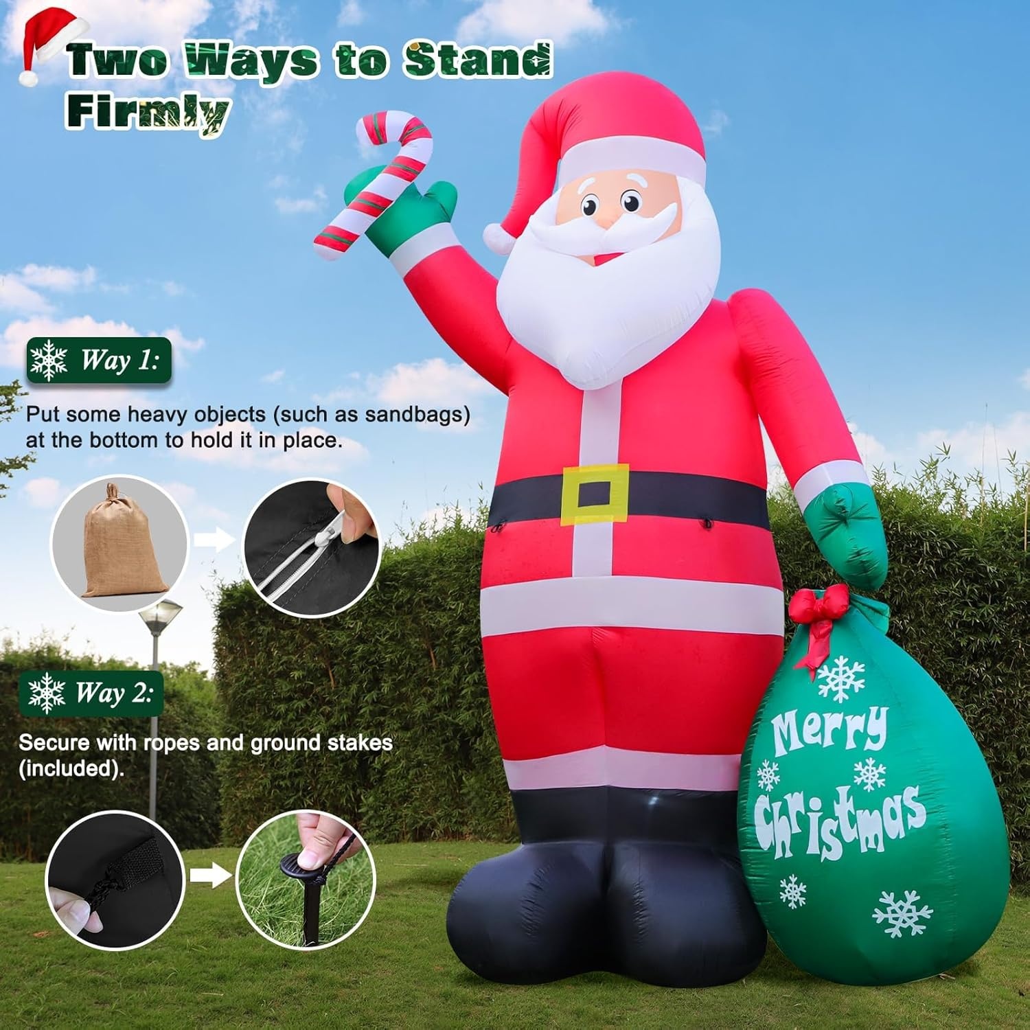 Opblaasbare Kerstman 3.6m met LED-verlichting - 34% Korting