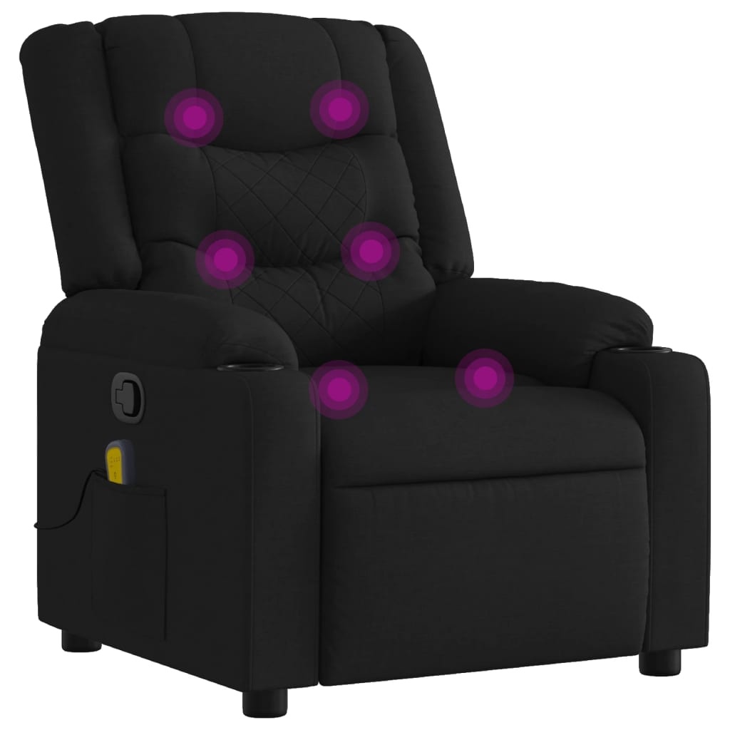 Verstelbare Massagestoel Stof Zwart - 35% Korting