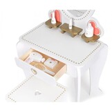 Kinderkaptafel Hout MDF Wit met Spiegel & Kruk - 61% Korting!