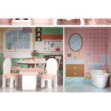 Poppenhuis - 61x30x106 cm - hout - met meubels