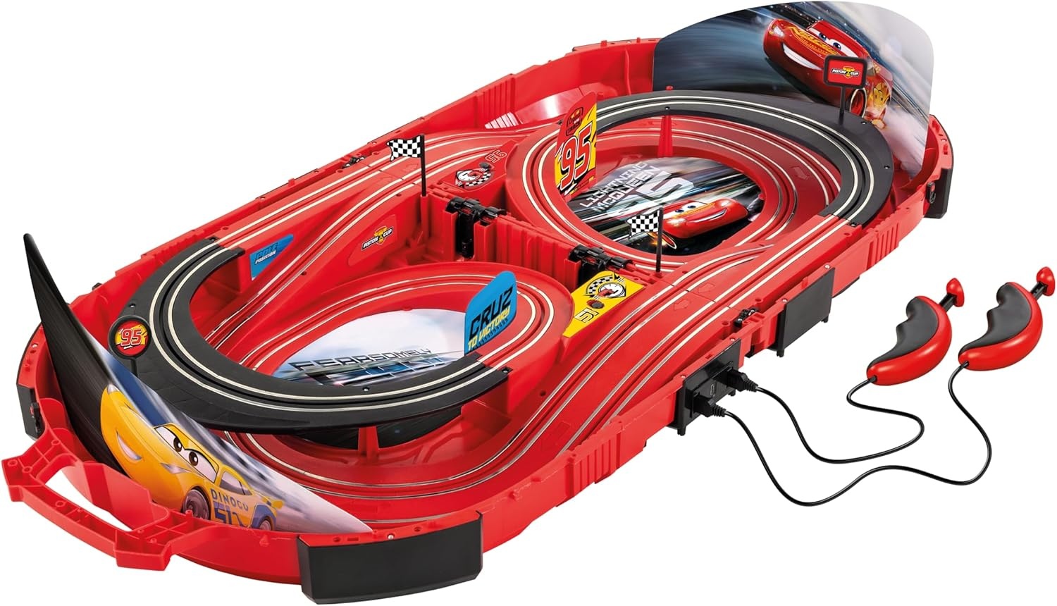 Carrera Speed Arena Race Case Disney Pixar Cars met Lightning McQueen en Cruz Ramirez - 2,77 meter - Rood