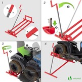 VOUNOT Grasmaaierlifter | Zet op grasmaaier Jack | Telescopische tuin grasmaaier Lifter | Hefinrichting 400 kg voor maaiertractor | Rode kleur | Telescopische versie voor 30% geheugenbesparing