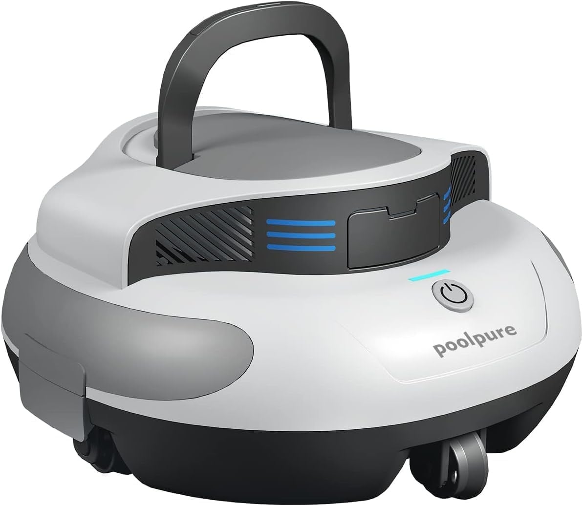 POOLPURE Draadloze Zwembadrobot met Dubbele Motor, 5000 mAh Accu, IPX8 Waterdicht, voor Zwembaden tot 90 m²