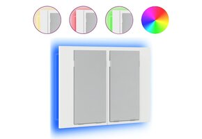 Witte Badkamerkast met LED Spiegel (60x12x45 cm) - 34% Korting
