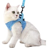 LIANZIMAU Katentuigje met Lijn - Ultra Licht, Ontsnappingsvrij, Verstelbaar, Zacht Mesh Vest voor Kittens en Puppy's