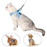 LIANZIMAU Katentuigje met Lijn - Ultra Licht, Ontsnappingsvrij, Verstelbaar, Zacht Mesh Vest voor Kittens en Puppy's