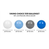 Ballenbak ballen 500 stuks 7cm, wit, lichtblauw, grijs, blauw