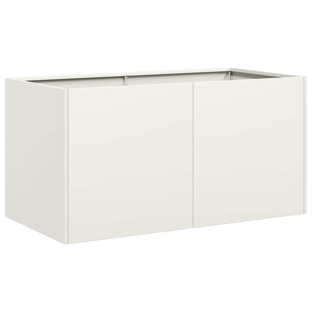 vidaXL Plantenbak 80x40x40 cm koudgewalst staal wit
