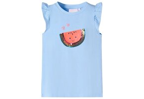 Kindershirt Lichtblauw Ruches & Pailletten Watermeloen - 26% Korting!