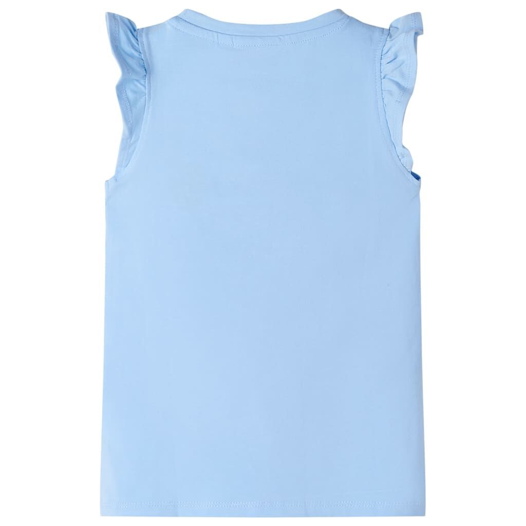 Kindershirt met ruches aan de mouwen 128 lichtblauw