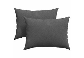 2x Donkergrijs Sofa Kussen 70x50cm Katoen - 40% Korting