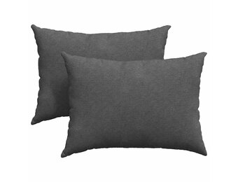 vidaXL Sofa Kussens 2 pcs Donkergrijs 70 x 50 cm Katoen Stof