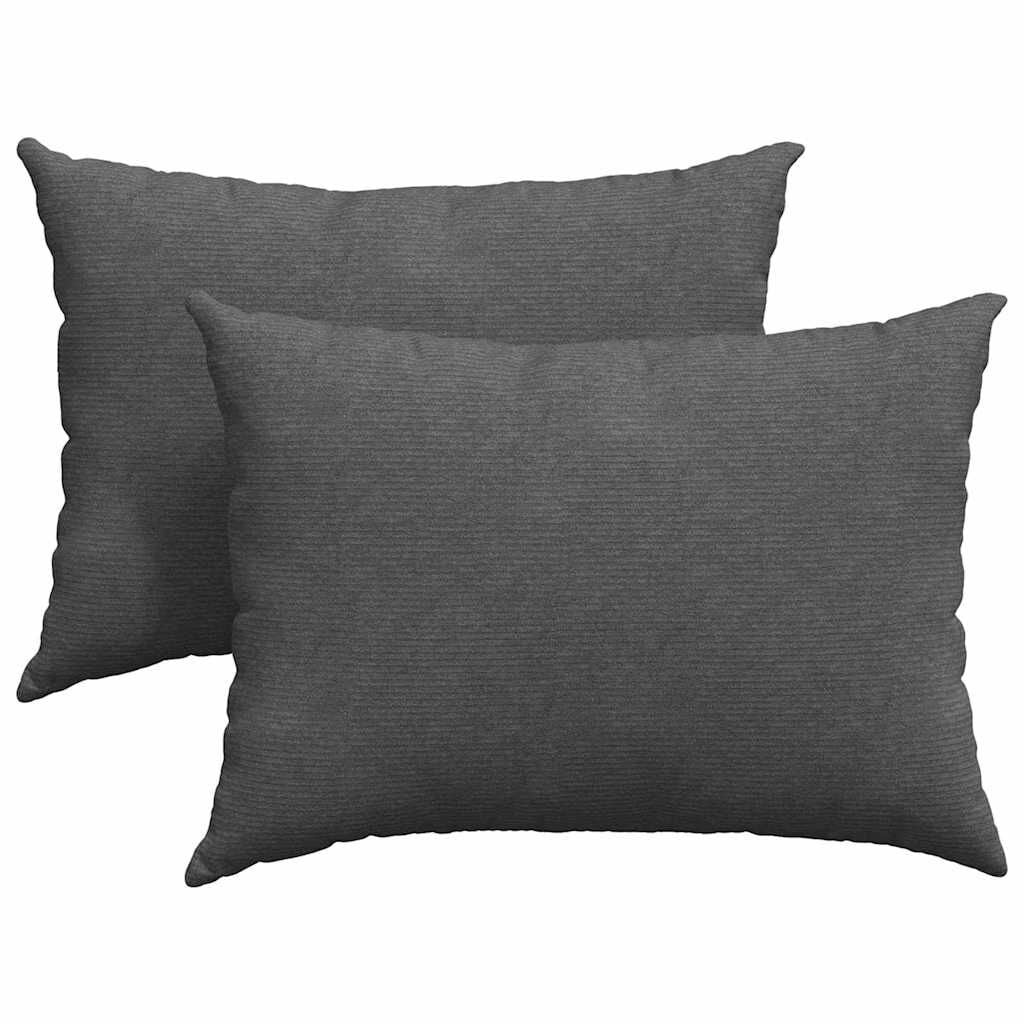 vidaXL Sofa Kussens 2 pcs Donkergrijs 70 x 50 cm Katoen Stof