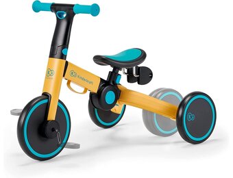 Kinderkraft 4TRIKE 3-in-1 Driewieler en Loopfiets - Geel