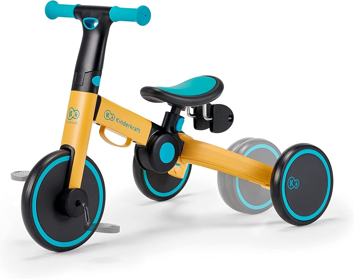 Kinderkraft 4TRIKE 3-in-1 Driewieler en Loopfiets - Geel