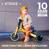 Kinderkraft 4TRIKE 3-in-1 Driewieler en Loopfiets - Geel
