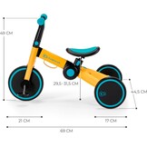 Kinderkraft 4TRIKE 3-in-1 Driewieler en Loopfiets - Geel