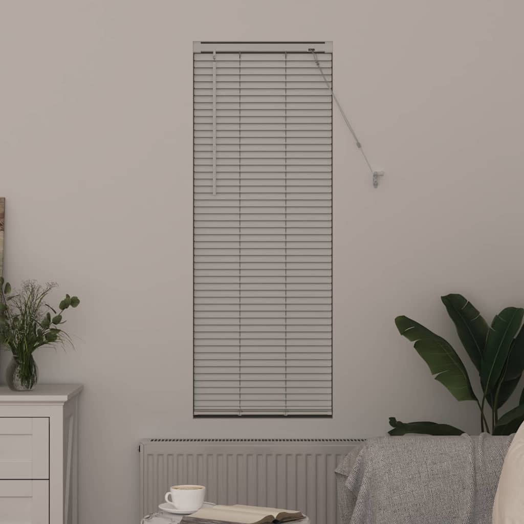 vidaXL Raamblind met gordijnen Handmatig Wit Aluminium