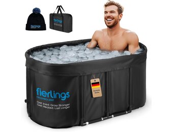 Premium 120 cm ovaal ijsbad, mobiel opvouwbaar bad met 5 isolatielagen en 3-laagse cover, Ice Bath voor binnen en buiten, Zitbad voor thuis, Dombelbad, Hottub
