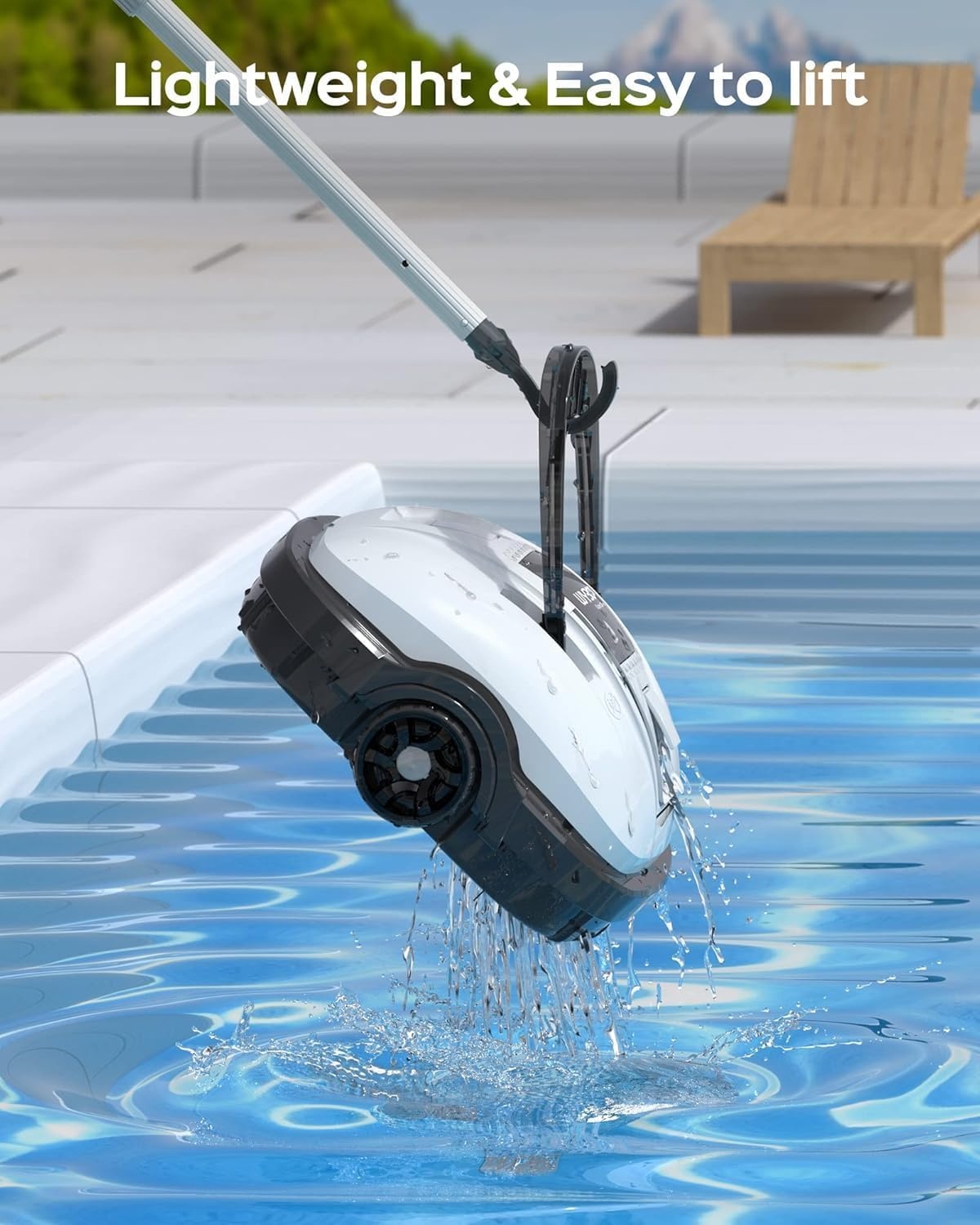WYBOT Zwembadrobot met accu, zonder kabel, zwembadstofzuiger, robot met 100 minuten dubbele aandrijfmotoren, automatisch parkeren, zwembadrobot, accu, robotstofzuiger voor vlakke bodem