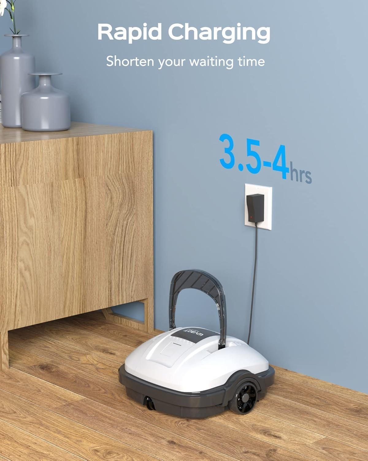 WYBOT Zwembadrobot met accu, zonder kabel, zwembadstofzuiger, robot met 100 minuten dubbele aandrijfmotoren, automatisch parkeren, zwembadrobot, accu, robotstofzuiger voor vlakke bodem