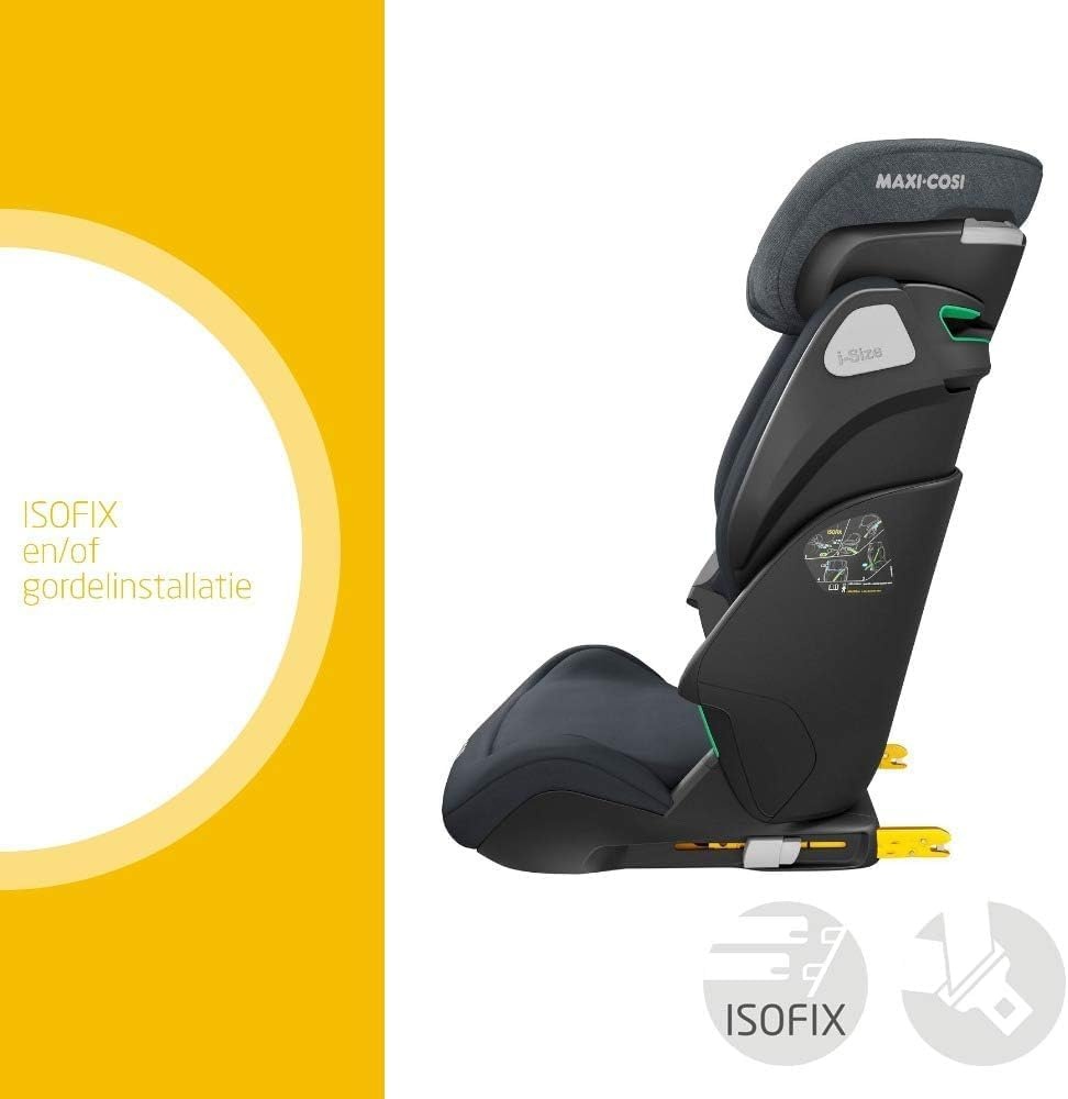Maxi-Cosi Kore i-Size, Kinderautostoel, 3,5 - 12 jaar, 100 - 150 cm, ISOFIX autostoel, Verstelbare hoogte/breedte, Side Protection System Plus, Snel & gemakkelijk gordelsysteem, Authentic Graphite
