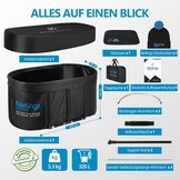 Premium 120 cm ovaal ijsbad, mobiel opvouwbaar bad met 5 isolatielagen en 3-laagse cover, Ice Bath voor binnen en buiten, Zitbad voor thuis, Dombelbad, Hottub