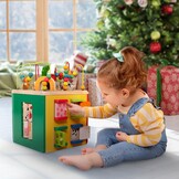 Battat BT2599C1Z Large Motor Cube, Motor Skills Toy, Motor Skills Activity Center, Animal Farm, Wooden Toy, Baby Toy from 1 Year,Multi-Colored
