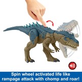 Jurassic World Ruthless Rampagin Allosaurus Dinosaur Toy, Action Figure with Continuous Chomp Attack & Roar Sounds, Button Activated Evolved Battle Spikes, HRX51