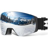 suoso OTG Skibril, uniseks, uv-bescherming, snowboardbril, brildrager, anti-condens, skibril, compatibel met helm