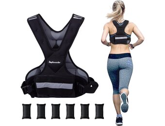 Gewichtsvest, 3 kg/5 kg, trainingsvest met reflecterende strepen en verstelbare riemen, fitnessvest voor krachttraining, hardlopen, cardio en fitness