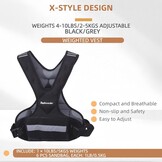 Gewichtsvest, 3 kg/5 kg, trainingsvest met reflecterende strepen en verstelbare riemen, fitnessvest voor krachttraining, hardlopen, cardio en fitness
