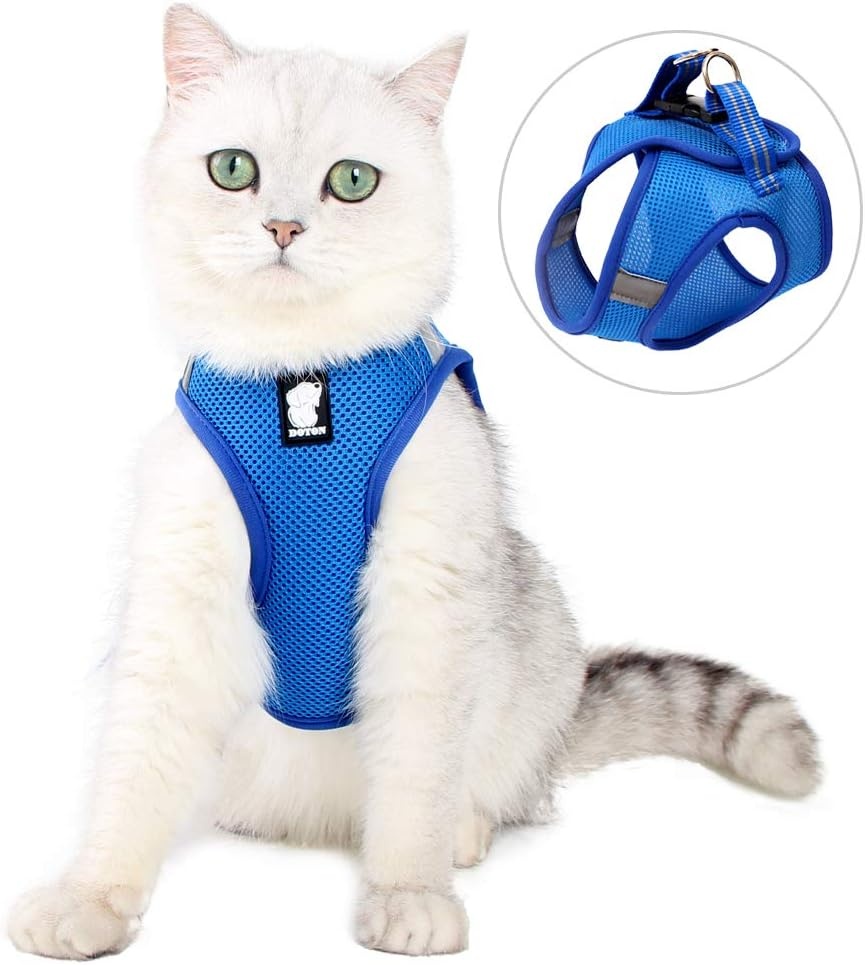 Lianzimau Kattenharnas met Leash - Lichtgewicht, Ontsnappingsproof en Verstelbaar Mesh Vest voor Puppy's en Kittens