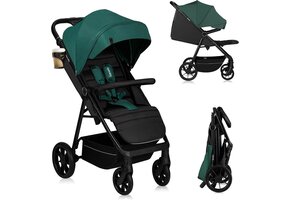 Groene Kinderwagen Wandelwagen - Lichtgewicht tot 22 kg met Ligpositie