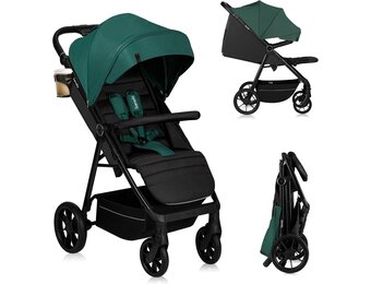 Lionelo Mira Kinderwagen Groen – Lichtgewicht wandelwagen tot 22 kg