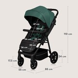 Lionelo Mira Kinderwagen Groen – Lichtgewicht wandelwagen tot 22 kg